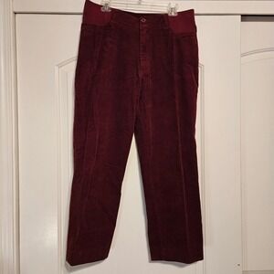 Blair Pants Red Burgundy Size 14 Stretch Corduroy Holiday Christmas Straight Leg